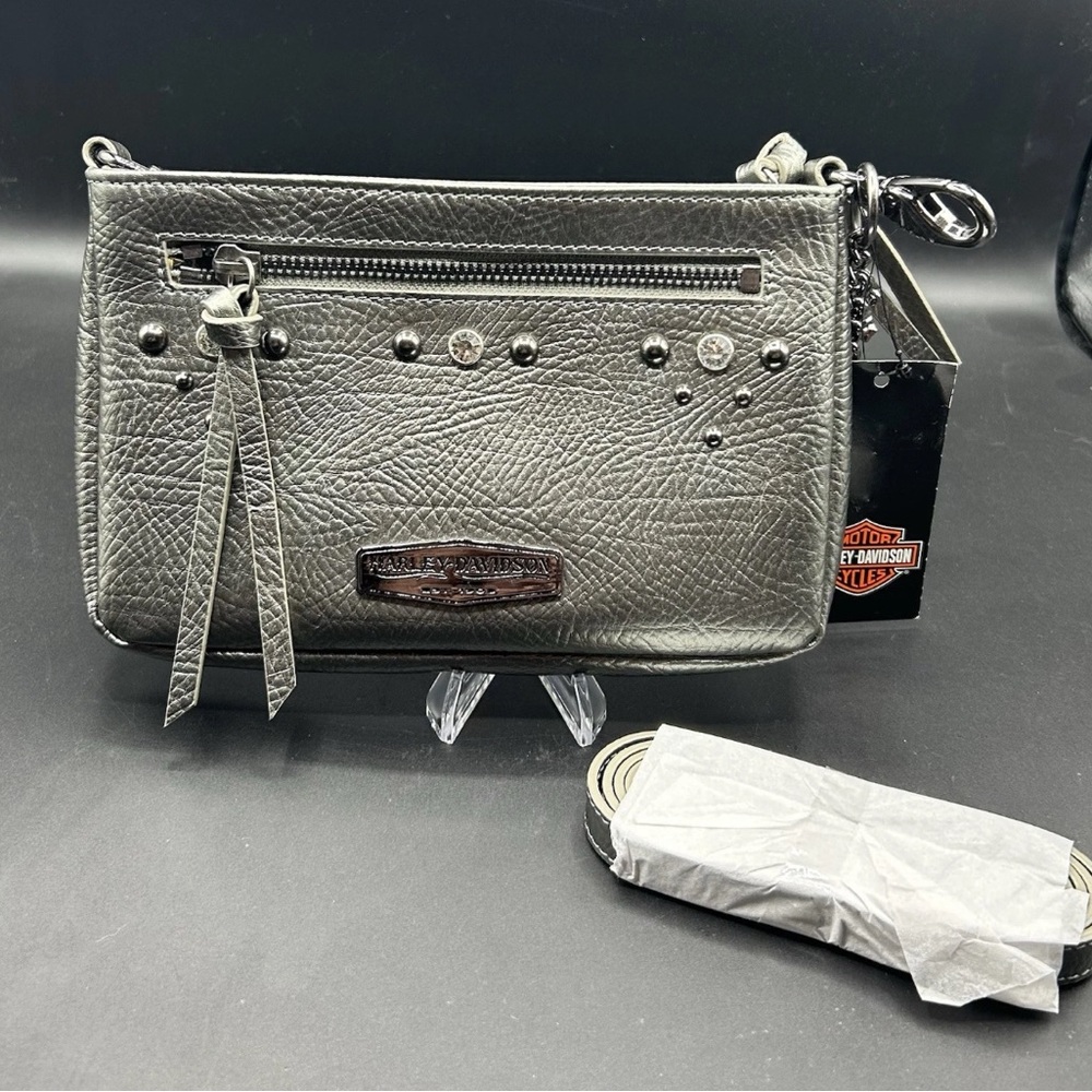 Harley Davidson Paralyzed Leather Hip Bag w/Strap PL8072L-CHAR